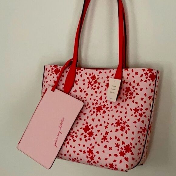 KATE SPADE NWT LOVE SHACK SMALL REVERSIBLE TOTE BAG WITH DETACHABLE WRISTLET - Picture 6 of 13